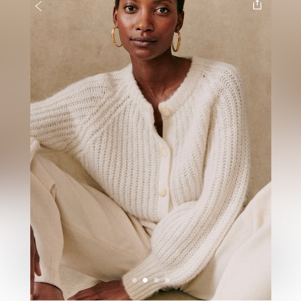 Sezane Emile Cardigan Ecru - Size M
